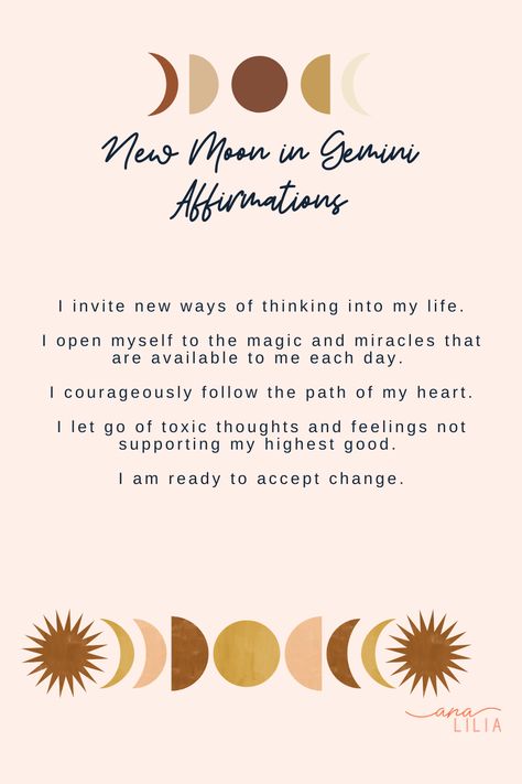 Gemini New Moon Intentions, New Moon In Gemini Journal Prompts, Gemini New Moon Ritual, New Moon In Gemini Ritual, Solar Eclipse Affirmations, New Moon In Gemini 2024, Gemini Rituals, Gemini Manifestation, Gemini Affirmations