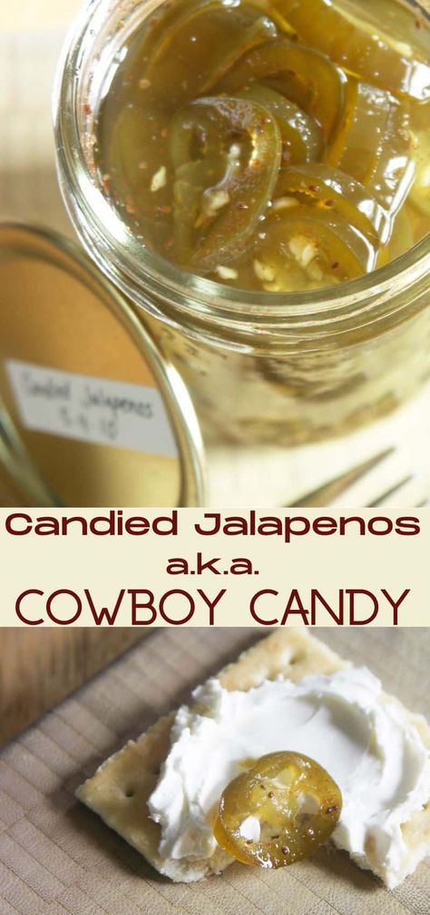 Candied Jalapenos are an easy to make sweet and spicy jalapeño pickle that make sandwiches, salads, tacos, and everything sing! These are a long time favourite recipe of our family and readers alike! Pepper Preservation, Canning Peppers, Pickle Recipes Homemade, Candied Jalapenos, Cowboy Candy, Canning Food Preservation, Jalapeno Recipes, Happy As A Clam, Jalapeno Peppers