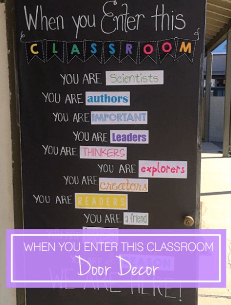 When you enter this classroom... FREE Door Decor - Tutorial by Lessons with Laughter Science Classroom Door, Classroom Door Decor, 6th Grade Science, 5th Grade Classroom, Middle School Classroom, Door Decorations Classroom, School Bulletin Boards, Beginning Of The School Year, Classroom Design