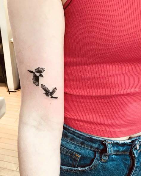 Tiny Magpie Tattoo, Lark Bunting Tattoo, Fine Line Magpie Tattoo, Fine Line Insect Tattoo, 2 Magpies Tattoo, Simple Magpie Tattoo, Collingwood Tattoo, Two Magpies Tattoo, Magpies Tattoo