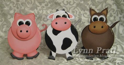 Pig,+Cow+and+Horse+cards - Scrapbook.com Animal Punch Art, Scrapbook Punches, Paper Punch Art, Punch Art Cards, Punch Ideas, Paper Punches, Horse Cards, Barn Animals, Owl Punch