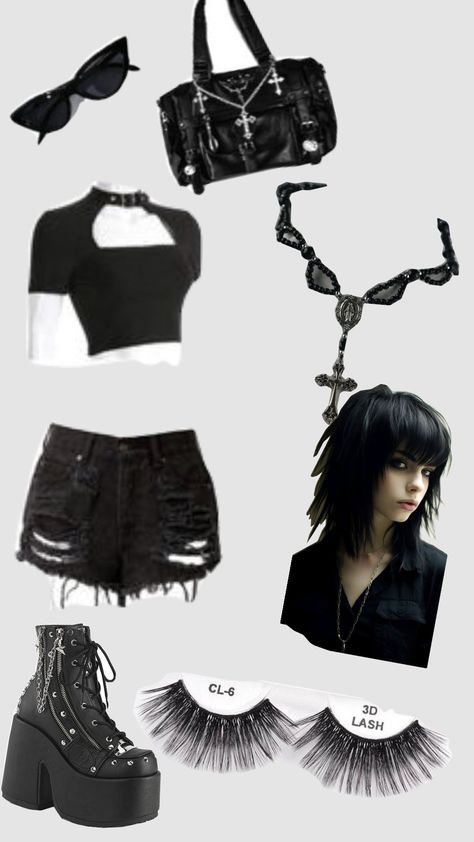 #emo Alt Emo Grunge Outfits, Cute Emo Clothes, Simple Emo Outfits, Y2k Emo Outfits, Emo Costume, Emo Grunge Outfits, Emo Halloween, Emo Outfit Ideas, Cute Emo Outfits