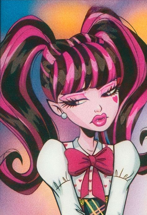 Monster High Drawings Draculaura, Draculora Drawing, Draculaura Comic Pfp, Monster High Draculaura Drawing, Draculaura Sketch, Monster High Art Draculaura, Draculaura Fan Art, Draculaura Comic, Draculaura Tattoo