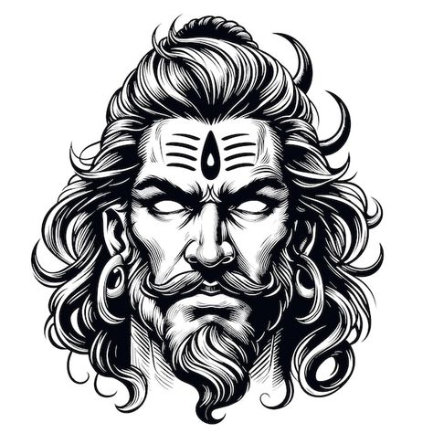 Aghori Drawing, Ravana Tattoo Designs, Ravana Tattoo, Danny Tattoo, Geometric Tattoo Pattern, Hindu Tattoos, Trishul Tattoo Designs, Bio Organic Tattoo