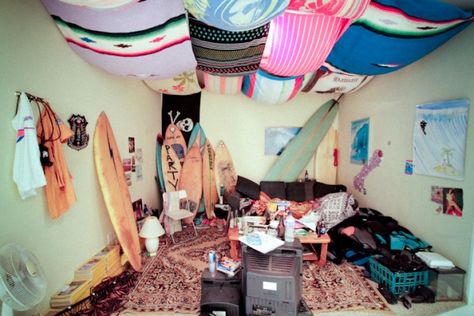 via Free People California Interiors, Surfer Room, Lunatic Fringe, Surf Room, Mexican Blanket, Surfer Style, Surf Shack, Beach Shack, Free People Clothing Boutique