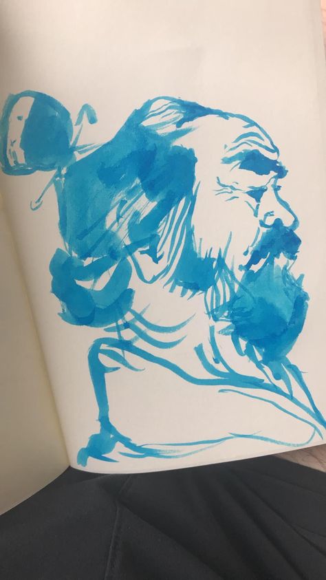 Brush Sketch Pen Art, Person Painting Aesthetic, Brush Pen Portrait, Quick Pen Sketches, Brush Tip Marker Art, Pen Drawing Face, Brush Marker Art, Drawing With Brush Pens, Highlighter Sketch