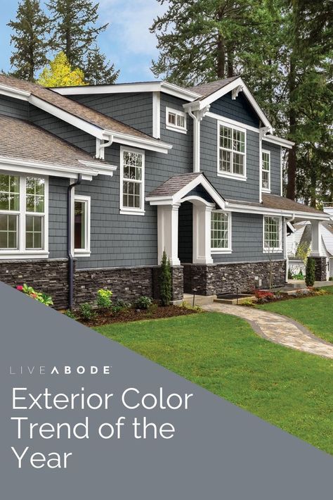 Grey Vinyl Siding, Grey Exterior House Colors, Best Exterior House Paint, Gray House Exterior, House Paint Color Combination, Exterior House Paint Color Combinations, Exterior House Color, Home Exterior Makeover, Siding Colors