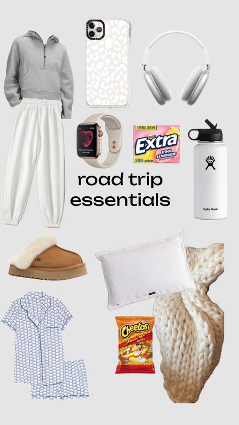 road trip essentials Road Trip Essentials Preppy, 1 Hour Road Trip Essentials, 5 Hour Road Trip Essentials, 3 Hour Road Trip Essentials, Winter Road Trip Essentials, 8 Hour Road Trip Essentials, Stuff To Do On A Road Trip, Road Trip Fits, Road Trip Essentials For Teens