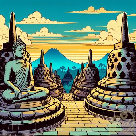 https://card9.com/ai/comic-candi-borobudur Bg Editing, Temple Poster, Borobudur Temple, Banner Web, Editing Ideas, Graphic Design Lessons, No Me Importa, World Heritage, Open House