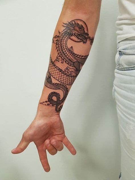 Dragon Tattoo Around Arm, Dragon Tattoo Wrapped Around Arm, Dragon Tattoo Forearm, Dragon Hand Tattoo, Arm Wrap Tattoo, Wrap Around Wrist Tattoos, Dragon Tattoo Arm, Dragons Tattoo, Around Arm Tattoo