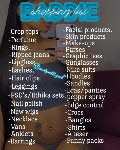 Baddie Shopping List, Baddie Must Haves, Baddie Shopping, Baddie Essentials, Teen Workout Plan, Summer Body Workout Plan, Teen Advice, Social Life Hacks, Body Hygiene