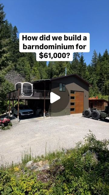 AMBITION STRIKES | Riley & Courtney Casey on Instagram: "DIY Barndominium cost breakdown ⬇️

We bought 20 acres of raw land in North Idaho and have spent the last 4 years building our dream property. Our DIY barndominium was our first big project and took us 547 days to complete. 

*save for later*
- Land Clearing: $2,750
- Excavation: $3,329
- Foundation: $4,839
- Concrete: $9,000
- Rough Framing: $13,887
- Metal Siding/Roof: $11,257
- Windows: $2,670
- Insulation: $4,432
- Upstairs Apartment: $15,000

Est Total: $61,164

This does not include the cost of the land and we of course saved thousands by doing the work ourselves.

Would you build a barndominium with your other half? Send this reel their way!

Budget Build | Barndominium | Off-Grid Property

#buildingoffgrid #barndoinspiration Build Barndominium, Diy Barndominium, Build A Barndominium, Barndominium Cost, Upstairs Apartment, Land Clearing, North Idaho, Metal Grid, Dream Property