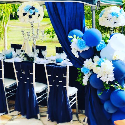 Shades of Blue Shades Of Blue Party, Blue Dinner Party, Blue Party Themes, 50 Shades Of Blue, Blue Dinner, Planning Business, Event Planning Business, Blue Party, 50th Birthday Party