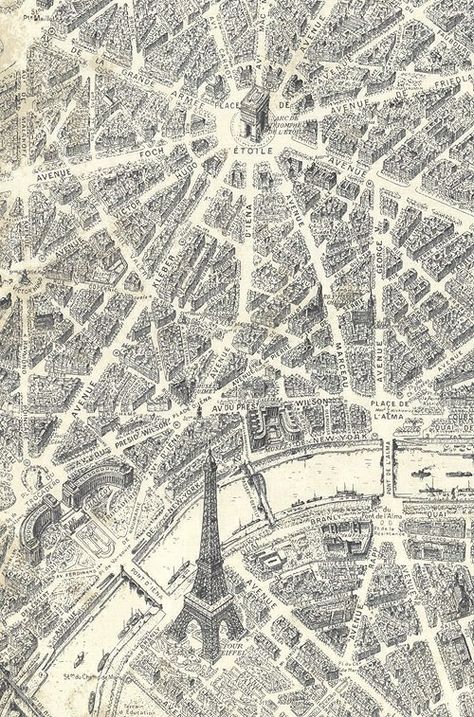 Drawing Paris, Map Of Paris, Stile Blair Waldorf, Parisian Street, Paris Dream, Graphic Drawing, Parisian Life, Paris Map, Free Quilt Patterns