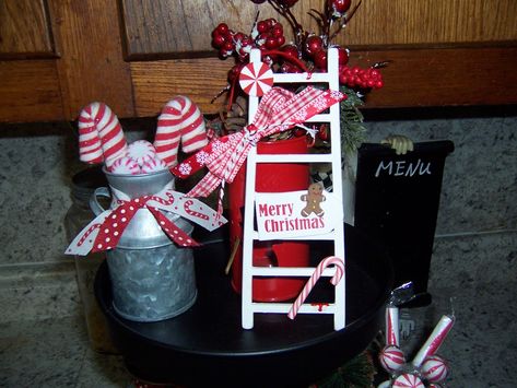 Ladder Decor Ideas, Peppermint Decor, Christmas Ladder, Candy Cane Decor, Cane Decor, Staging Decor, Canes Decor, My Things, Mini Christmas