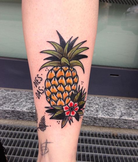 Pinapple Tattoos, Pineapple Tattoo, Shoe Tattoos, Fruit Tattoo, Panther Tattoo, Tattoo Bracelet, B Tattoo, Tattoo Sleeve Designs, Ankle Tattoo