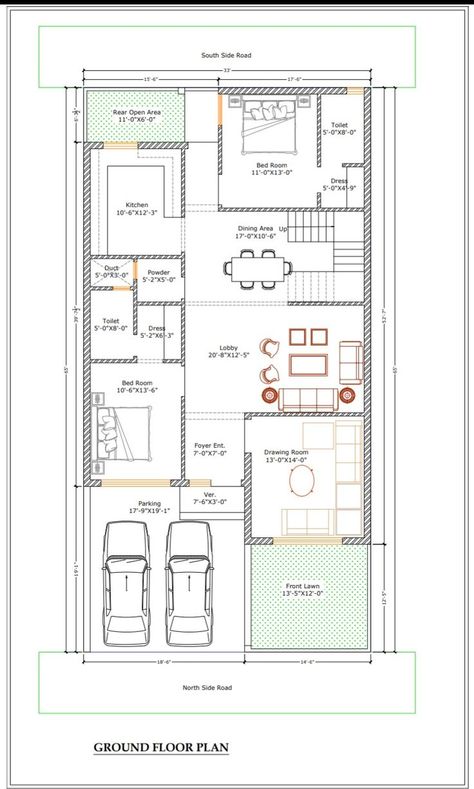 33*65 House Plan, 30 X 70 House Plans, 34 X 60 House Plan, 25x50 House Plans North Facing, 30 X 60 House Plans Layout North Facing, 2bhk Plan Layout, 30x60 Floor Plans, 30x60 House Plans North Facing, 30x90 House Plans