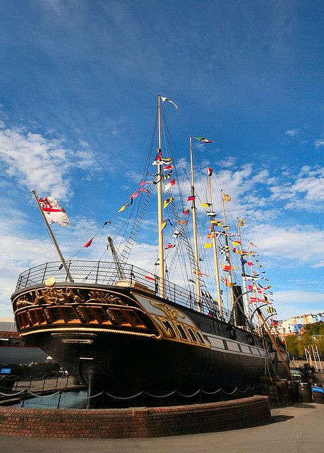 SS Great Britain. The first transatlantic ship with an iron hull built by the great Isambard Kingdom Brunel. Can be seen at Bristol Docks Bristol Harbour, Isambard Kingdom Brunel, Canis Major, Navi A Vela, Bristol England, Bristol City, Sailing Vessel, Bristol Uk, England And Scotland