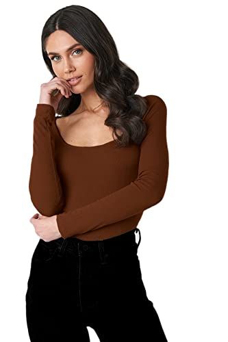 https://amzn.to/41weTOL Full Sleeve Top, Glamorous Outfits, Bodycon Tops, Brown Top, Top For Women, Basic Tops, Trendy Tops, Nice Tops, Full Sleeve