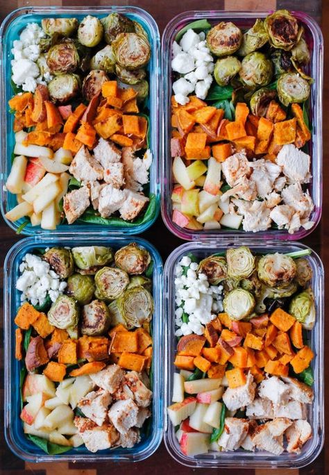 Fall Harvest Meal Prep Bowls Fall Meal Prep, Healthy Meal Prep Recipes, Harvest Bowl, Fall Meal, Meal Prep Snacks, Prep Bowls, Meal Prep Recipes, Homemade Salads, Chicken Meal Prep