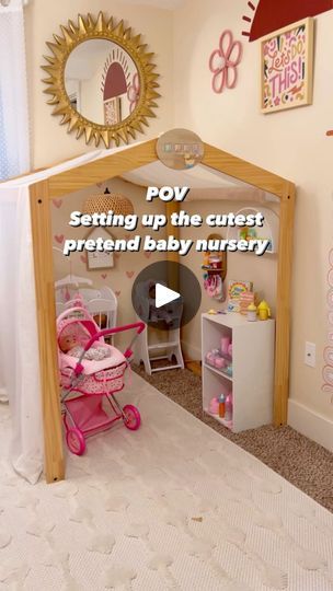 92K views · 6.7K reactions | My kids favorite pretend play theme is nursery!   Love all the different toys that bring this space to life!   #toys #pretendplay #pretendplaytoys #imaginativeplay #playtime #playtogether #playfun #playingislearning #playmatters #playbasedlearning #playideas #play | Ashley Guy | Minnz Piano · Sweet Nothing Baby Doll Nursery Playroom Ideas, Doll Area In Playroom, Pretend Playroom, Kids Pretend Play Area, Small Toy Room Ideas, Tiny Playroom Ideas, Baby Doll Play, Baby Doll Nursery, Girls Playroom