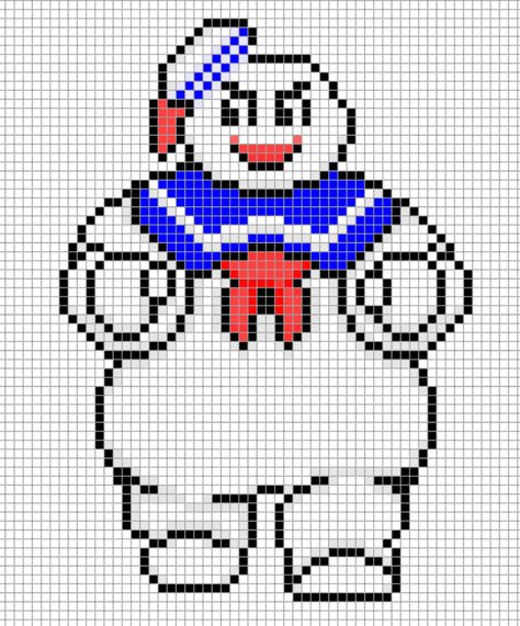 Stay Puff Marshmallow Man Perler Bead Pixel Art Design Chart Ghostbusters Ghost Rider Perler Beads, Ghostbusters Pixel Art, Goosebumps Perler Beads, Ghost Band Cross Stitch, Ghostbusters Cross Stitch, Futurama Alpha Pattern, Hamma Beads Ideas, Pixel Art Templates, Minecraft Pixel Art