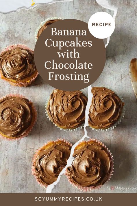 Cupcakes With Chocolate Frosting, Chocolate Frosting Recipe, Banana And Chocolate, Cupcakes With Chocolate, Chocolate Frosting Recipes, Delicious Cupcakes, Banana Cupcakes, Chocolate Hazelnut Spread, Cupcakes Recipe