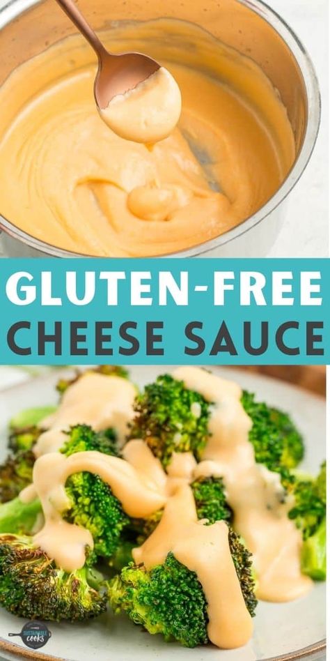 Gluten Free Cheese Sauce, Cheese Sauce For Vegetables, Cheese Sauce For Cauliflower, Simple Cheese Sauce, Sauce For Broccoli, Sauce For Vegetables, Cheese Sauce For Broccoli, Gluten Free Sauces, Homemade Cheese Sauce