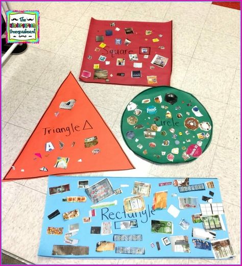 2D shape sort!  Use magazines to find shapes and sort them onto shapes anchor charts! 2d Shapes Kindergarten, Shape Anchor Chart, Shape Activities Kindergarten, Kindergarten Geometry, 2d Shapes Activities, Shapes Lessons, Kindergarten Anchor Charts, Kindergarten Smorgasboard, Shapes Kindergarten