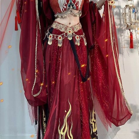 Dunhuang Hanfu, Outfits Goddess, Arabian Princess Costume, Belly Dancing Outfit, Belly Dancer Outfits, Dancing Outfit, Arabian Princess, Desert Aesthetic, Belly Dance Dress