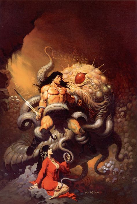 The Cesspool by Ken W. Kelly | 1993; Ken W. Kelly art The Cesspool Ken Kelly, Robert E Howard, Scifi Fantasy Art, Heroic Fantasy, Conan The Barbarian, 다크 판타지, Pulp Art, Science Fiction Art, Fantasy Artist