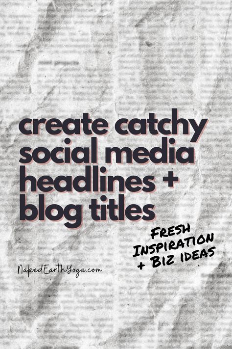 Learn how to hook your readers and audiences on social media, like Insta, with catchy headlines and blog titles. Catchy Headlines Social Media, Earth Yoga, Yoga Business, Descriptive Words, Lip Makeup Tutorial, Blog Titles, Instagram Engagement, Free Social Media, Powerful Images