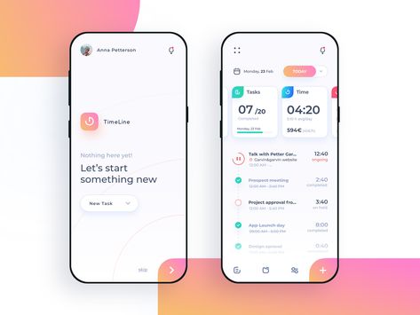 Timeline App, Time Tracking App, Project Tracking, Mobile App Design Inspiration, Ux Mobile, Timeline Design, Tracking App, Time Tracking, App Design Inspiration