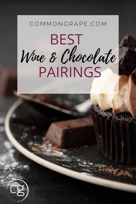 The key to a successful wine and chocolate pairing is to make sure the wine is sweeter than the chocolate. Otherwise, the wine can have a bitter flavor. Follow these easy tips for awesome wine pairings. commongrape.com #winepairings #chocolatepairings #wineandchocolate Chocolate Wine Pairing, Desserts That Pair With Wine, Chocolate Tasting Party, Wine Tasting Appetizers, Wine And Chocolate Pairing, Coconut Wine, Dessert Wine Pairing, Sangiovese Wine, Red Wine Pairing