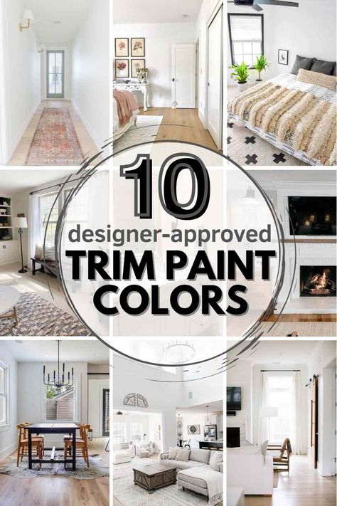 White Wall Colored Trim, Baseboards And Trim Color Ideas, Trim Paint Color Ideas, Best Trim Paint, Interior Trim Ideas, Best Paint For Trim, Painting Trim White, Trim Paint Color, Trim Paint