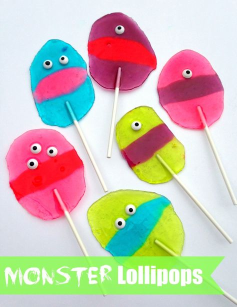 Monster_Lollipops Diy Halloween Crafts For Kids, Jolly Rancher Lollipops, Easy Halloween Crafts For Kids, Halloween Crafts For Kids To Make, Diy Halloween Crafts, Fun Diy Halloween Decorations, Halloween Decorations For Kids, Fun Fall Crafts, Easy Halloween Crafts