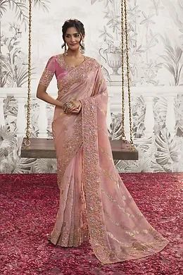 New Arrival | The Silk Trend Engagement Sarees, Engagement Saree, Reception Saree, Embroidery Saree, Fancy Sarees, Designer Saree, Pink Sequin, Pink Saree, Party Wear Sarees