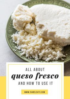 Queso Fresco (which translates to “fresh cheese”) is a mild, fresh, soft, and slightly tangy white cheese that's a staple in many Mexican kitchens. Queso With Queso Fresco, Fresco Cheese Recipes, Mexican Cheese Sauce, Queso Fresco Recipe, Fresh Cheese Recipe, Mexican White Cheese, Mexican Food Healthy, Cheese Types, Taco Recipes Ground Beef