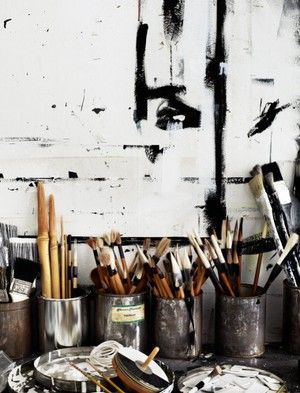 black and white Art Atelier, Dream Studio, Sumi E, Art Journals, Artsy Fartsy, Space Art, Vincent Van Gogh, Art Studios, The Table