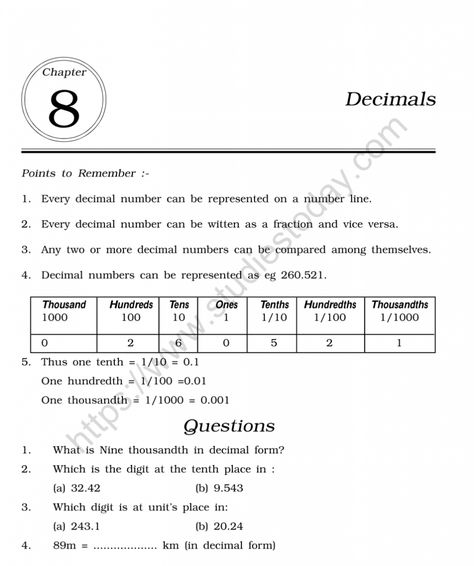 CBSE Class 6 Mental Maths Decimals Worksheet Physics Wallah, Decimals Addition, Math Fractions Worksheets, Math Integers, Class 6 Maths, Mental Maths, Integers Worksheet, Math Decimals, 6th Grade Math