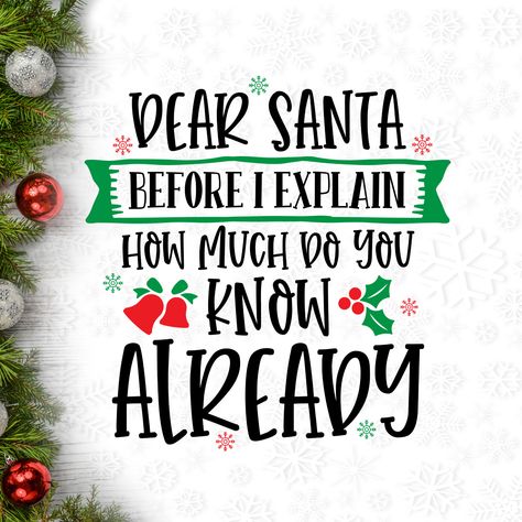 Dear Santa I Can Explain Svg, Dear Santa Before I Explain How Much Do You Know, Christmas Floats, Christmas Svgs, Santa Svg, Holiday Svg, Programing Software, December Daily, Scan And Cut