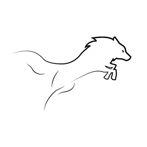 Simple Wolf Tattoo, Wolf Outline, Polar Bear Tattoo, Running Drawing, Small Dragon Tattoos, Wolf Running, Minimal Drawings, Bear Tattoo, Fox Illustration