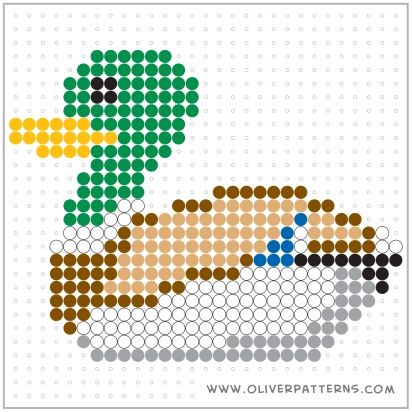 Square Template, Duck Crafts, Melty Bead Patterns, Duck Print, Fuse Bead Patterns, Perler Bead Templates, Diy Perler Bead Crafts, Diy Perler Beads, Melting Beads