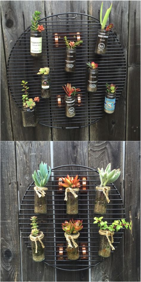 Old Grill Ideas, Old Bbq Ideas Diy, Old Grill Repurpose, Repurposed Grill, Recycled Garden Projects, Upcycled Decor, Diy Grill, Diy Bbq, Grill Rack