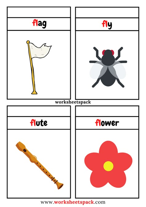 Free Fl Blend Words with Pictures, Fl Consonant Blend Flashcards - Printable and Online Worksheets Pack Fl Words Phonics, Blends Flashcards Free, Consonants Blends, Initial Consonant Blends Worksheets, Pl Blend Words Worksheet, Ending Consonant Blends, Final Consonant Blends, Letter Blends, Sound Picture