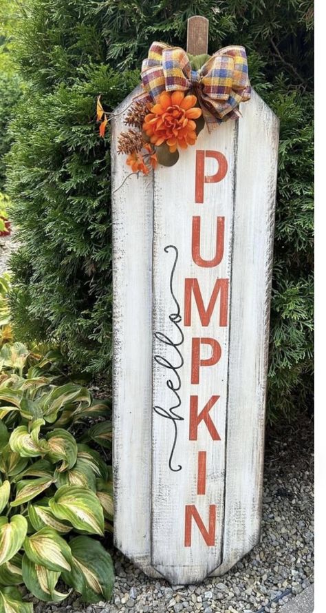 Fall Pallet Projects, Fall Pallets, Crafts For Fall, Pumpkin Craft, Barn Wood Crafts, Wood Pumpkins, Fall Sign, Fall Signs, Wood Craft