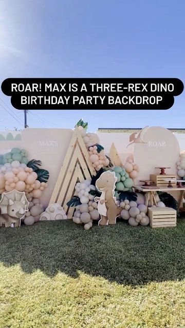 Dinosaur Backdrop, Birthday Ballon, Dino Birthday Party, Third Birthday Party, Dinosaur Theme Party, Baby Dino, Event Backdrop, Dino Birthday, Dino Party