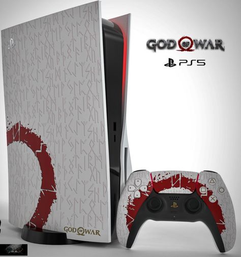 Introducing the ultimate PS5 bundle! Get ready to embark on a journey through Norse mythology with God of War, the critically acclaimed game that puts you in the shoes of Kratos, a vengeful god seeking redemption. This bundle includes the latest PlayStation 5 console, which offers lightning-fast loading times, stunning visuals, and an immersive gaming experience like never before. Pin it now and get your hands on one of the hottest gaming bundles of the year. Playstation Room, Marvel Wallpaper Hd, Pc Builds, Futuristic Shoes, Custom Consoles, Playstation Consoles, Ps5 Games, Best Gaming Wallpapers, Video Game Rooms