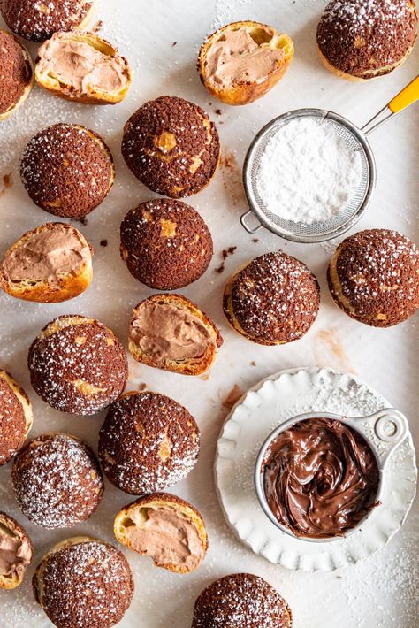 Whipped Cream Filling, Cloudy Kitchen, Choux Dough, Choux Cream, Choux Buns, Cream Puff Recipe, Puff Recipe, Chocolate Hazelnut Spread, Cream Filling