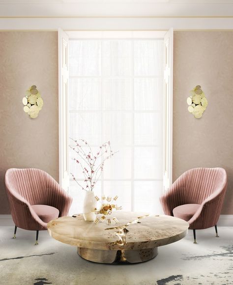 Spring-Design-Inspiration-How-to-Decorate-with-New-Neutrals-2 Spring-Design-Inspiration-How-to-Decorate-with-New-Neutrals-2 Modern Interior Design Living Room, Pink Chairs, Interior Design Minimalist, Luxury Furniture Brands, 아파트 인테리어, A Living Room, Home Fashion, Interior Design Tips, My New Room